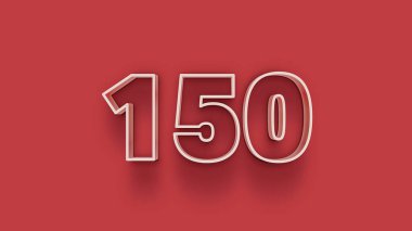 Benzersiz satış afişleri, afişler, Noel için kırmızı arka planda 150 numaralı beyaz 3D..