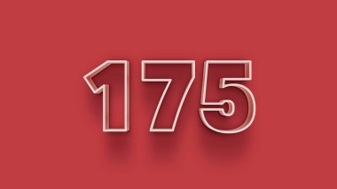 Benzersiz satış afişleri, afişler, Noel için kırmızı zemin üzerinde izole edilmiş beyaz 3D numara 175.