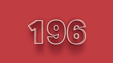 Kırmızı arkaplanda 3d 196 sayısının gösterimi