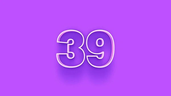 紫色背景上39个数字的3D图解 — 图库照片