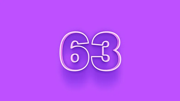 紫色背景上63个数字的3D图解 — 图库照片