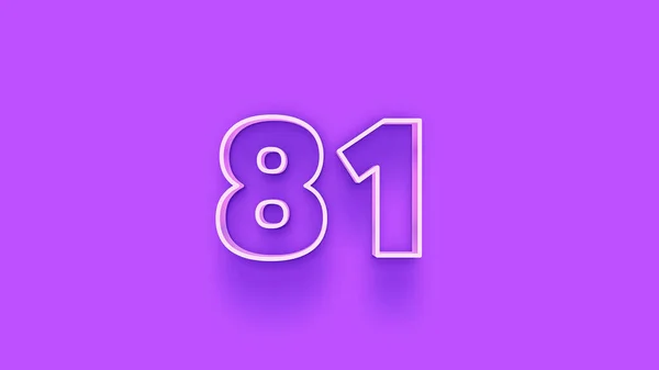紫色の背景に81番の数字の3Dイラスト — ストック写真