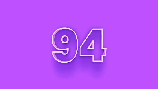 紫の背景に94個の数字の3Dイラスト — ストック写真