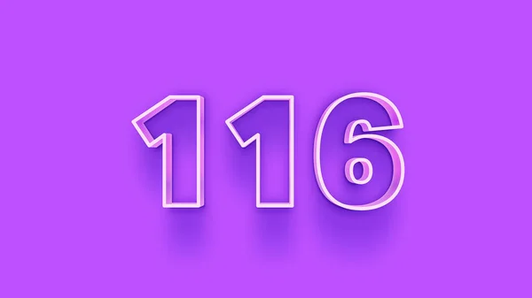Illustration 116 Number Purple Background — Stock Photo, Image