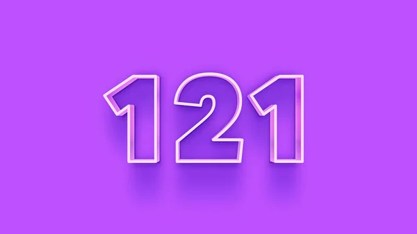 紫色背景上121个数字的3D图解 — 图库照片