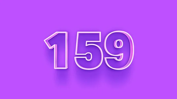 Illustrazione Del Numero 159 Sfondo Viola — Foto Stock