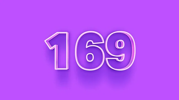 Illustrazione Del Numero 169 Sfondo Viola — Foto Stock