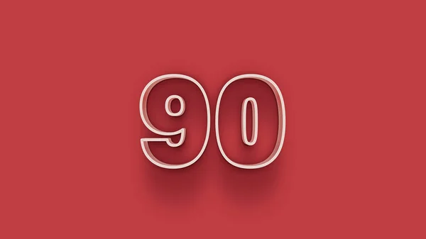 3D红色背景的第90号图形 — 图库照片
