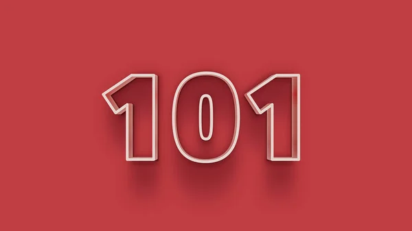 Illustrazione Del Numero 101 Sfondo Rosso — Foto Stock