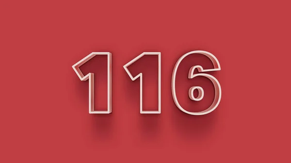 Illustration 116 Number Red Background — Stock Photo, Image