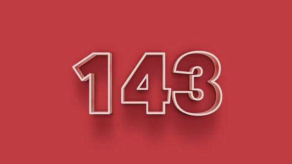 Bianco Numero 143 Isolato Sfondo Rosso Poster Vendita Unico Banner — Foto Stock