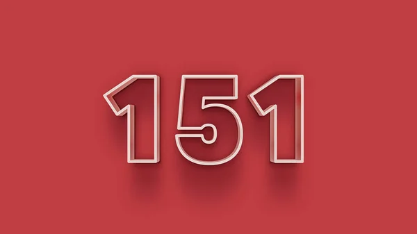 Branco Número 151 Isolado Fundo Vermelho Para Cartaz Venda Exclusivo — Fotografia de Stock