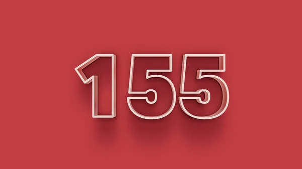 White Number 155 Isolated Red Background Unique Selling Poster Banner — Stock Photo, Image