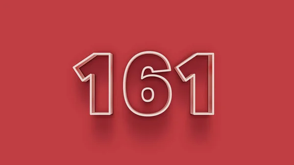 Branco Número 161 Isolado Fundo Vermelho Para Cartaz Venda Exclusivo — Fotografia de Stock