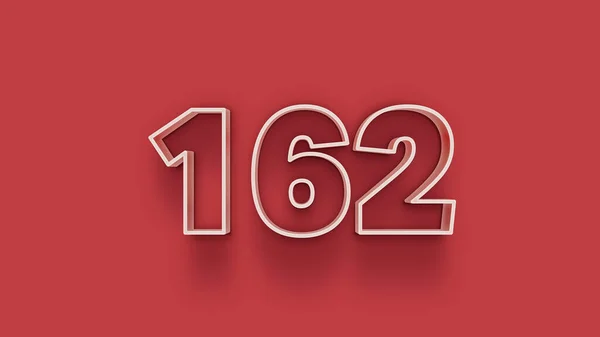 Witte Nummer 162 Geïsoleerd Rode Achtergrond Voor Unieke Verkoop Poster — Stockfoto