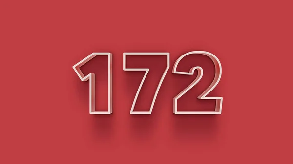 Branco Número 172 Isolado Fundo Vermelho Para Cartaz Venda Exclusivo — Fotografia de Stock