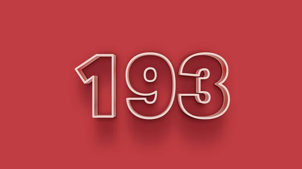 Abbildung Der 193 Zahl Auf Rotem Hintergrund — Stockfoto