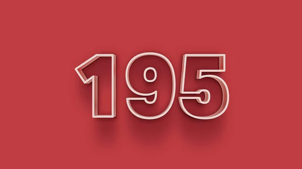 Illustratie Van 195 Nummer Rode Achtergrond — Stockfoto
