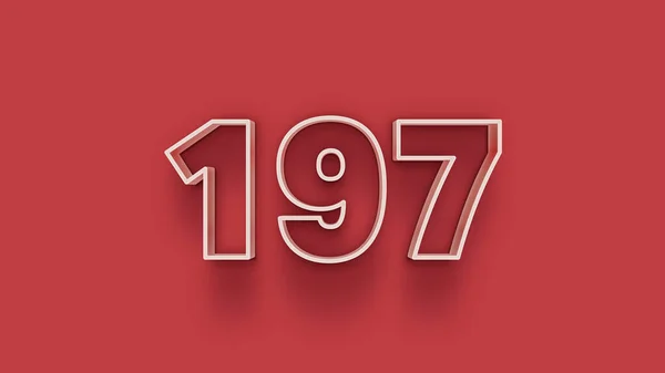 Illustration 197 Number Red Background — Stock Photo, Image