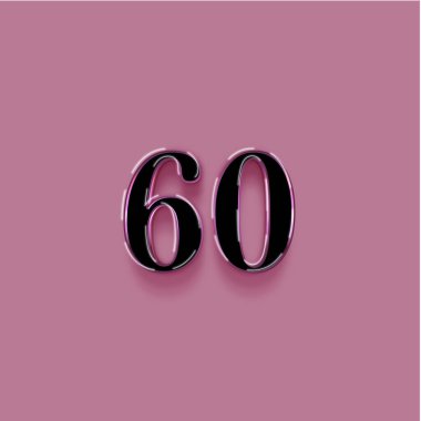 Pembe arkaplandaki 3d 60 sayısının gösterimi