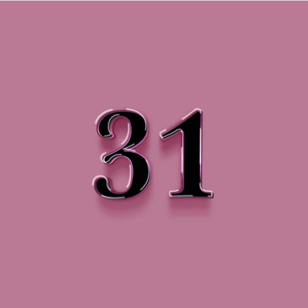 ピンクを背景にした3D 31番のイラスト — ストック写真