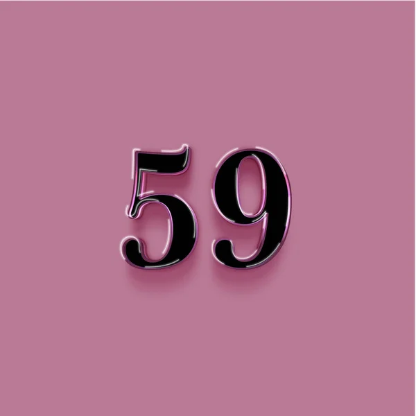 ピンクを背景にした3D 59番のイラスト — ストック写真