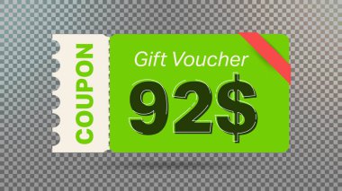 İnternet sitesi, internet reklamları, sosyal medya için yeşil 92 dolarlık indirim kuponu..