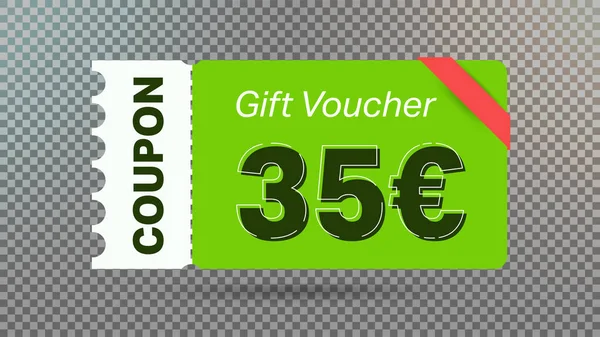 Green Euro Discount Gift Voucher Coupon Website Internet Ads Social — Stock Vector