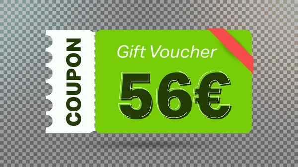 Verde Euro Cupón Descuento Regalo Para Sitio Web Anuncios Internet — Vector de stock