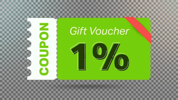 Green Discount Gift Voucher Coupon Website Internet Ads Social Media — Stock Vector