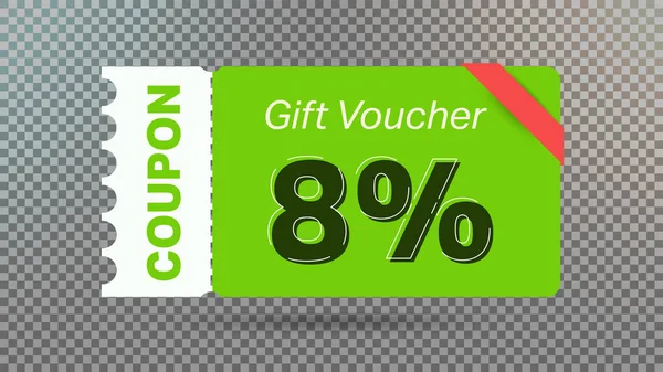 Verde Buono Sconto Regalo Coupon Sito Web Annunci Internet Social — Vettoriale Stock