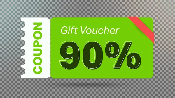 Verde Buono Sconto Regalo Coupon Sito Web Annunci Internet Social — Vettoriale Stock