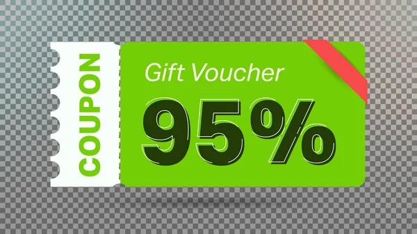 Green Discount Gift Voucher Coupon Website Internet Ads Social Media — Stock Vector