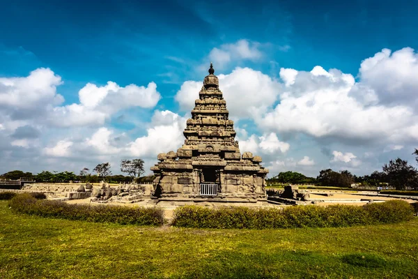 Templo Shore Construído Por Pallavas Patrimônio Mundial Unesco Localizado Mamallapuram — Fotografia de Stock