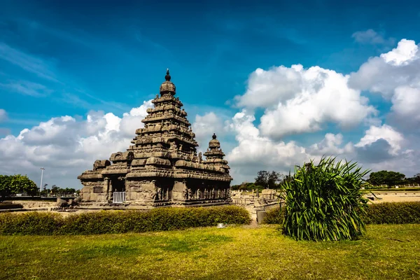 Templo Shore Construído Por Pallavas Patrimônio Mundial Unesco Localizado Mamallapuram — Fotografia de Stock