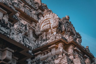 Güzel Pallava mimarisi ve Kanchipuram Kailasanathar tapınağındaki seçkin heykeller, Kanchipuram 'daki en eski Hindu tapınağı, Tamil Nadu - Güney Hindistan' daki en iyi arkeolojik alanlardan biri. Bu Görüntü Duvar Kağıdı ve Dergi İçin En İyisidir