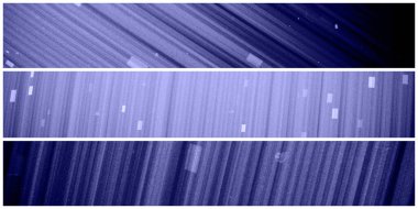 Mavi arka plan, mor arka plan. Mavi ve mor çizgiler, beyaz ve mavi dikdörtgenler, geometri. Soyut. Kart ve posterler için şablon seti.