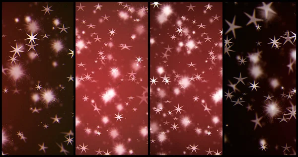 Fondo Rojo Con Estrellas Blancas Círculos Para Navidad Año Nuevo — Foto de Stock