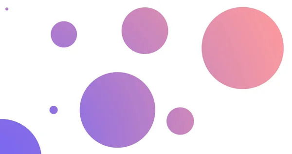粉红紫色圆圈的白色背景，渐变，几何形状，海报和文字模板. — 图库照片