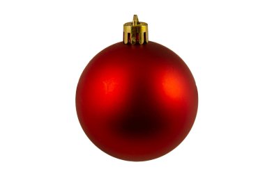 Noel ağacı kırmızı top, beyaz arka planda izole bir çizgi.