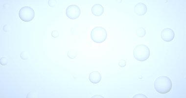 Dinamik 3 boyutlu kürelerle soyut ışık arkaplanı. Mavi arkaplanda beyaz toplar.