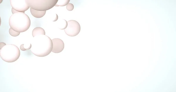 Abstrakcyjne, beżowe tło z dynamicznymi kulami 3d. białe i brązowe balony na beżowym tle. — Zdjęcie stockowe