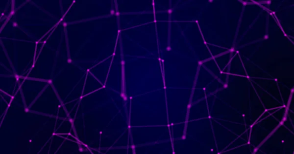Red tecnológica lila púrpura abstracta. Puntos abstractos y líneas textura fondo. espacio de copia. — Foto de Stock