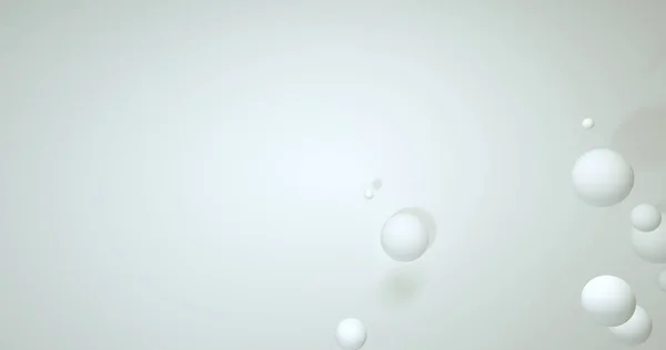 Fundo cinza abstrato com esferas 3d dinâmicas. balões brancos em um fundo cinza. — Fotografia de Stock