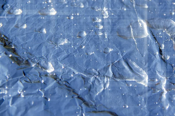Синя текстура, фон. Анотація, копіювання. Розмиті, краплі води . — стокове фото
