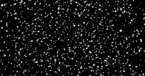 Черный Фон Белыми Сверкающими Звездами Рождество Новый Год Абстрактный Сияющий — стоковое фото