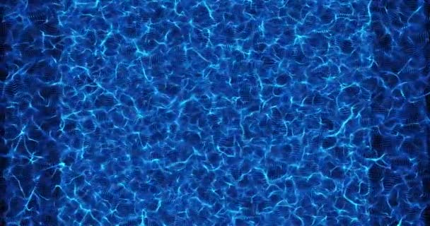 Fundo Azul Abstrato Aquoso Partículas Tecnológicas Limpo Água Piscina Azul — Vídeo de Stock