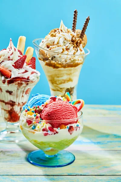 맛있는 아이스크림 선크림 과파란 — 스톡 사진