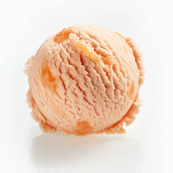 Scoop Crema Arancio Pallido Rinfrescante Estate Dolce Gelato Melone Con Foto Stock Royalty Free