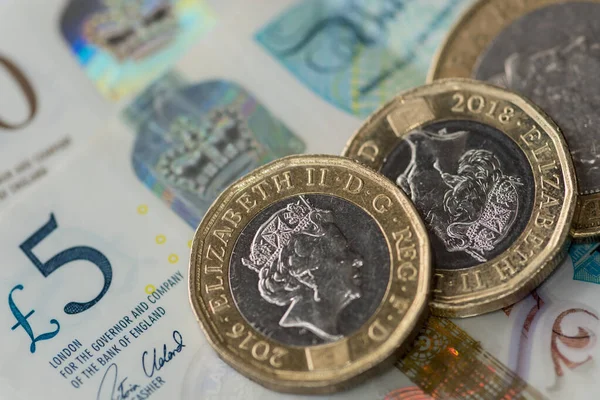 Britse Valuta Munten Geïsoleerd — Stockfoto